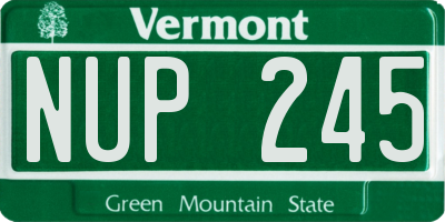 VT license plate NUP245