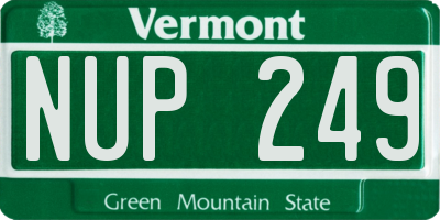 VT license plate NUP249