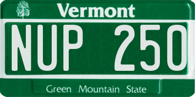 VT license plate NUP250