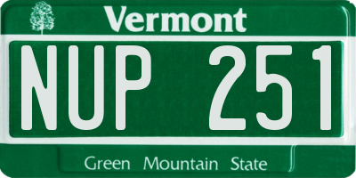 VT license plate NUP251