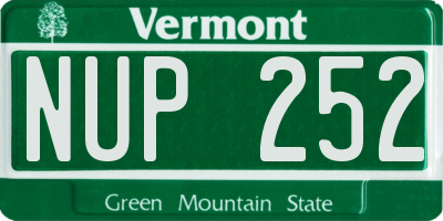 VT license plate NUP252