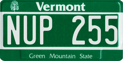 VT license plate NUP255