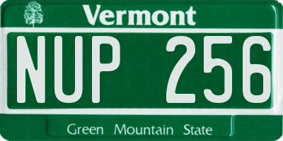 VT license plate NUP256