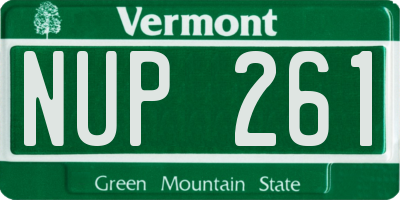 VT license plate NUP261