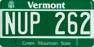 VT license plate NUP262