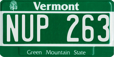 VT license plate NUP263