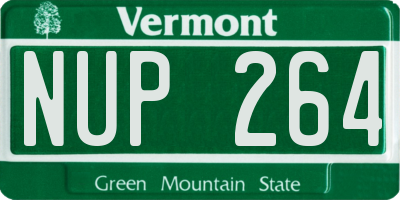 VT license plate NUP264