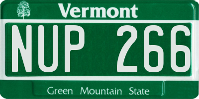 VT license plate NUP266