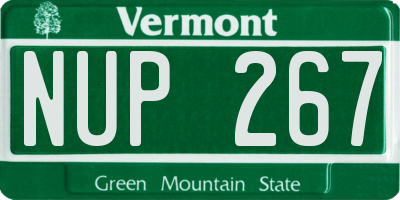 VT license plate NUP267