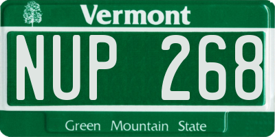 VT license plate NUP268