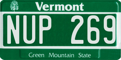 VT license plate NUP269