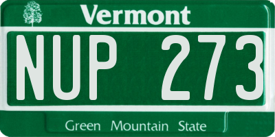VT license plate NUP273