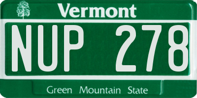 VT license plate NUP278