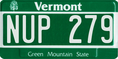 VT license plate NUP279