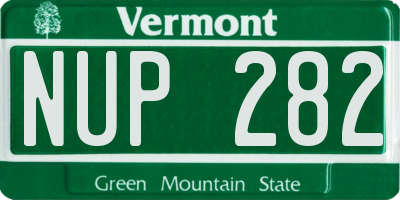 VT license plate NUP282