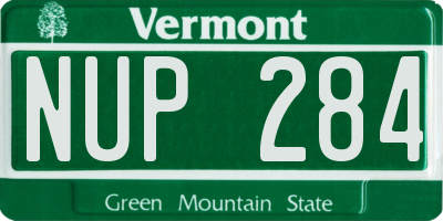 VT license plate NUP284