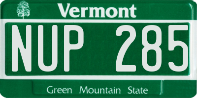 VT license plate NUP285