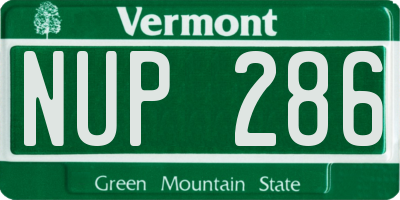 VT license plate NUP286
