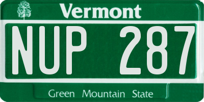 VT license plate NUP287