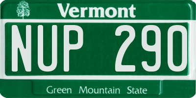 VT license plate NUP290