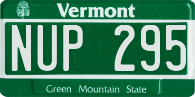 VT license plate NUP295