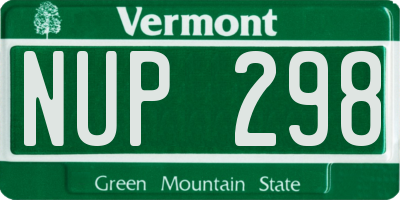 VT license plate NUP298
