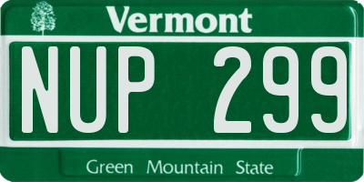 VT license plate NUP299