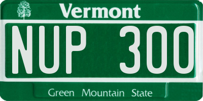 VT license plate NUP300