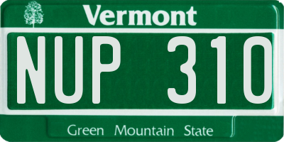 VT license plate NUP310