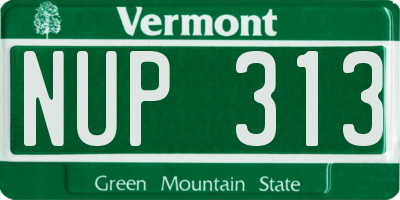VT license plate NUP313