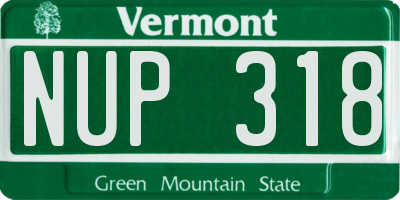 VT license plate NUP318