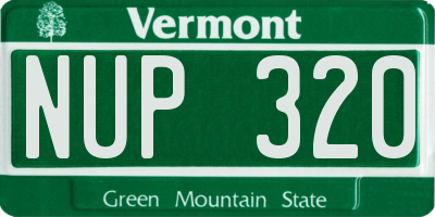 VT license plate NUP320