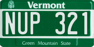 VT license plate NUP321