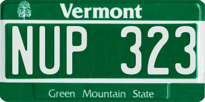 VT license plate NUP323