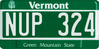 VT license plate NUP324
