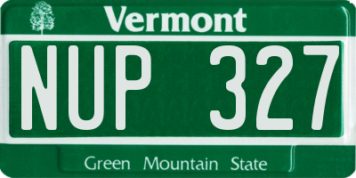 VT license plate NUP327