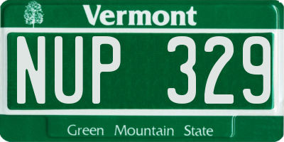 VT license plate NUP329