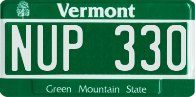 VT license plate NUP330