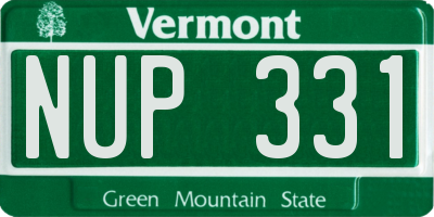 VT license plate NUP331
