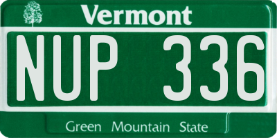 VT license plate NUP336