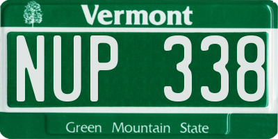 VT license plate NUP338