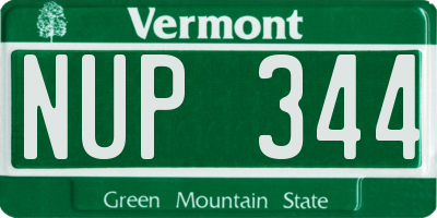 VT license plate NUP344