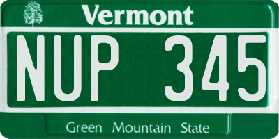 VT license plate NUP345