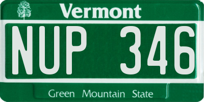 VT license plate NUP346