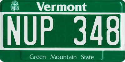 VT license plate NUP348