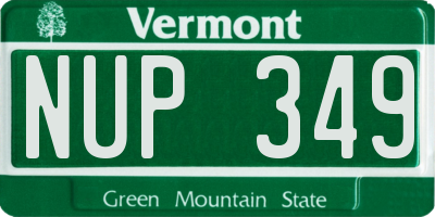 VT license plate NUP349