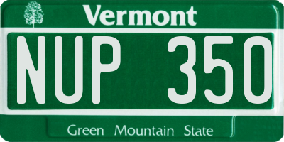 VT license plate NUP350