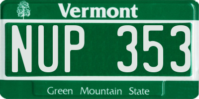 VT license plate NUP353