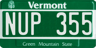 VT license plate NUP355