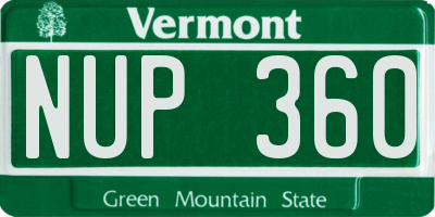 VT license plate NUP360